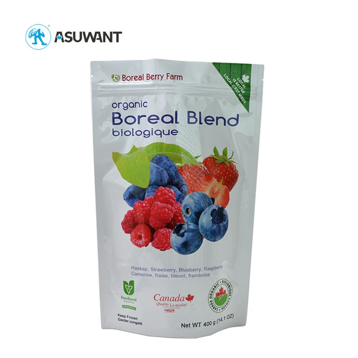 60g Notch Snack Plastic Packaging Bags , Food Flexible Packaging Pouches With Resealable Zipper