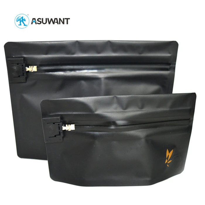 Medical Marijuana Packaging Stand Up Plastic Bags With Top Child Proof Zipper