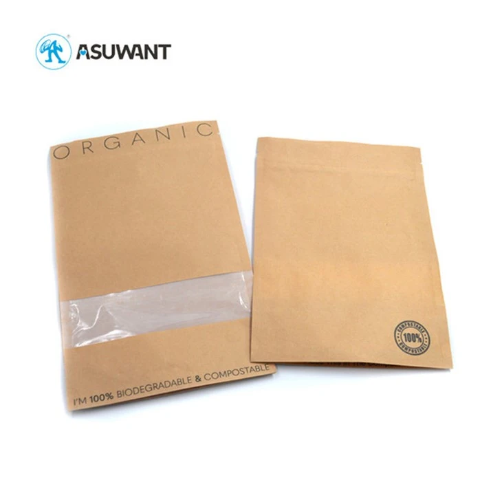 Multiple Uses Waterproof Kraft Paper Zipper Bags Customized Size For Walnuts / Candy