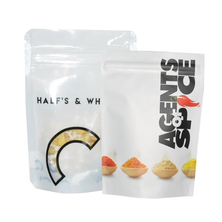 Resealable Ziplock mylar 설탕 간식 쇠고기 육포를위한 음식 파우치 스탠드 업.